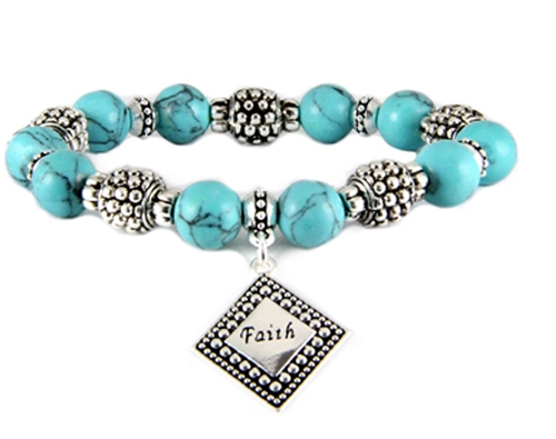 4030349 Faith Charm Stretch Bracelet Beaded Fashion High Quality - The ...