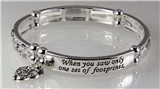 4030692 Footprints Poem Stretch Bracelet Then I Carried You Cross Christian R...