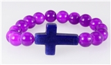 4030797 Christian Cross Beaded Stretch Bracelet Scripture Verse Religious Bib...