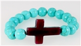 4030798 Christian Cross Beaded Stretch Bracelet Scripture Verse Religious Bib...