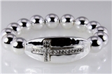 4030918 Beaded Cross Stretch Bracelet Shamballa Religious Religion Ball ...