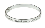 4031023 Footprints Prayer Hinged Religious Christian Bracelet Bangle Foot Prints