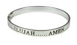 4031025 Hallelujah AMEN Hinged Bracelet Bangle Encouragement Celebration Gift 